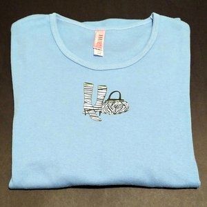 NEW Periwinkle Blue Lounge/Pajama Top for the Shoe Lover! S